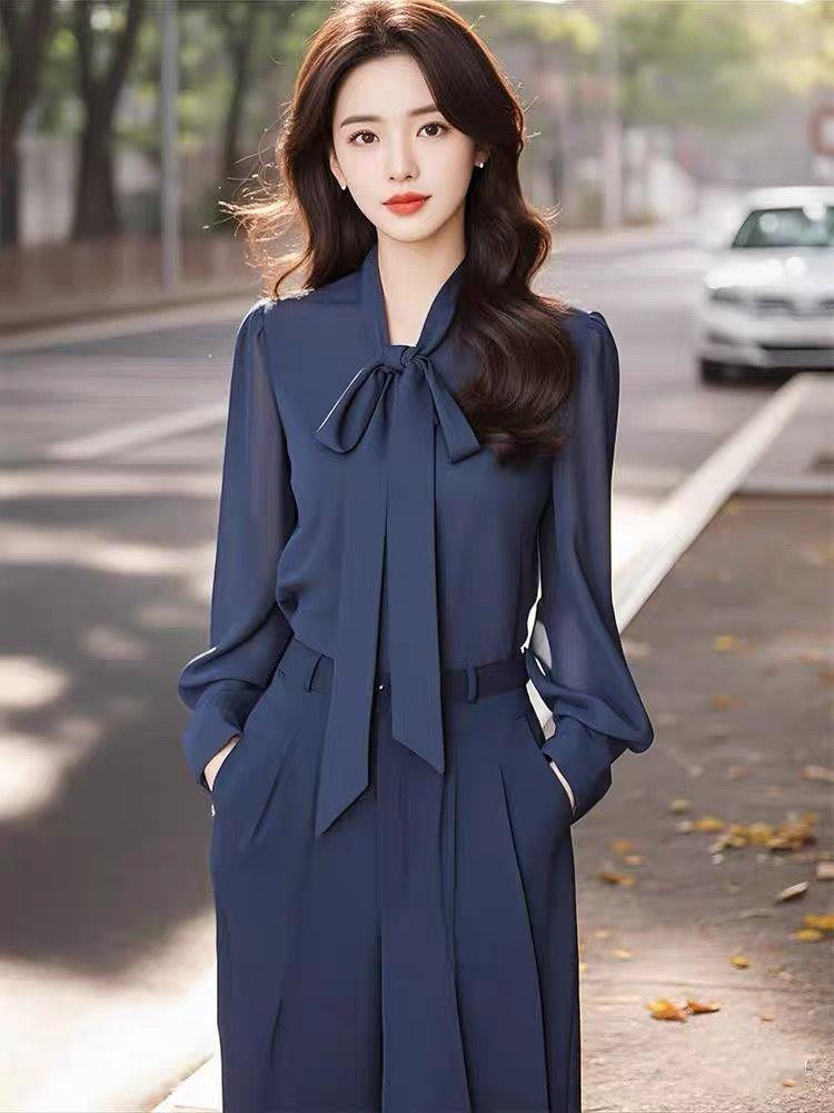 Elegant And Chic Blue Shirt Set With A Little Dress