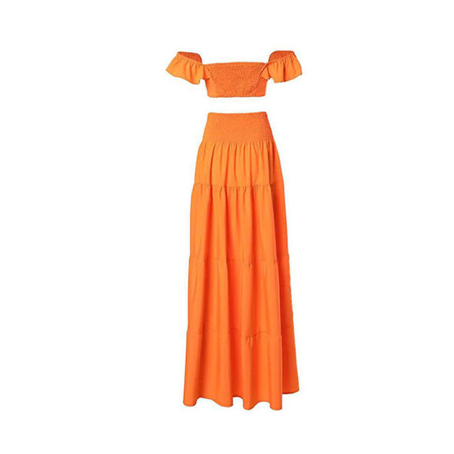 Custom Women Clothing 2 Pieces Sets Custom Wholesale Ladies Casual Cotton Solid Tops & Skirts Set for Women