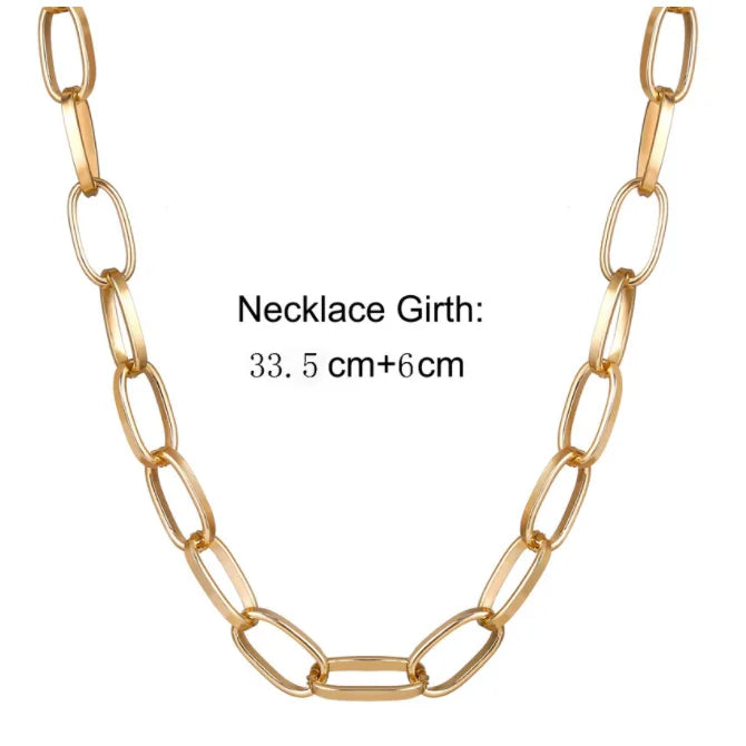Sexy Clavicle Short Punk Gold Color Big Chains Necklaces Gothic Jewelry Women Pendant Choker Neckalce Girl Valentine's Day Gift