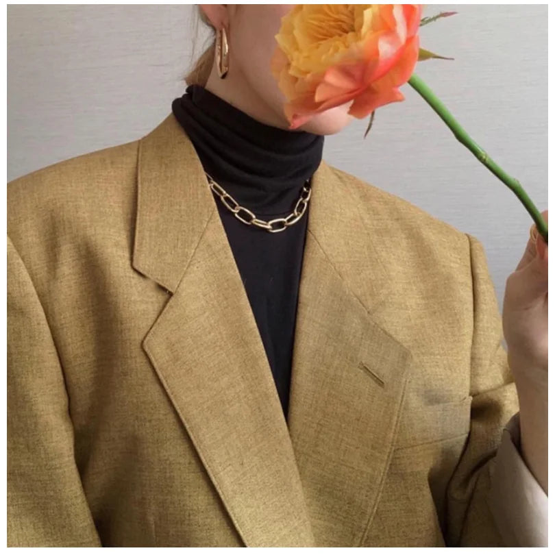 Sexy Clavicle Short Punk Gold Color Big Chains Necklaces Gothic Jewelry Women Pendant Choker Neckalce Girl Valentine's Day Gift