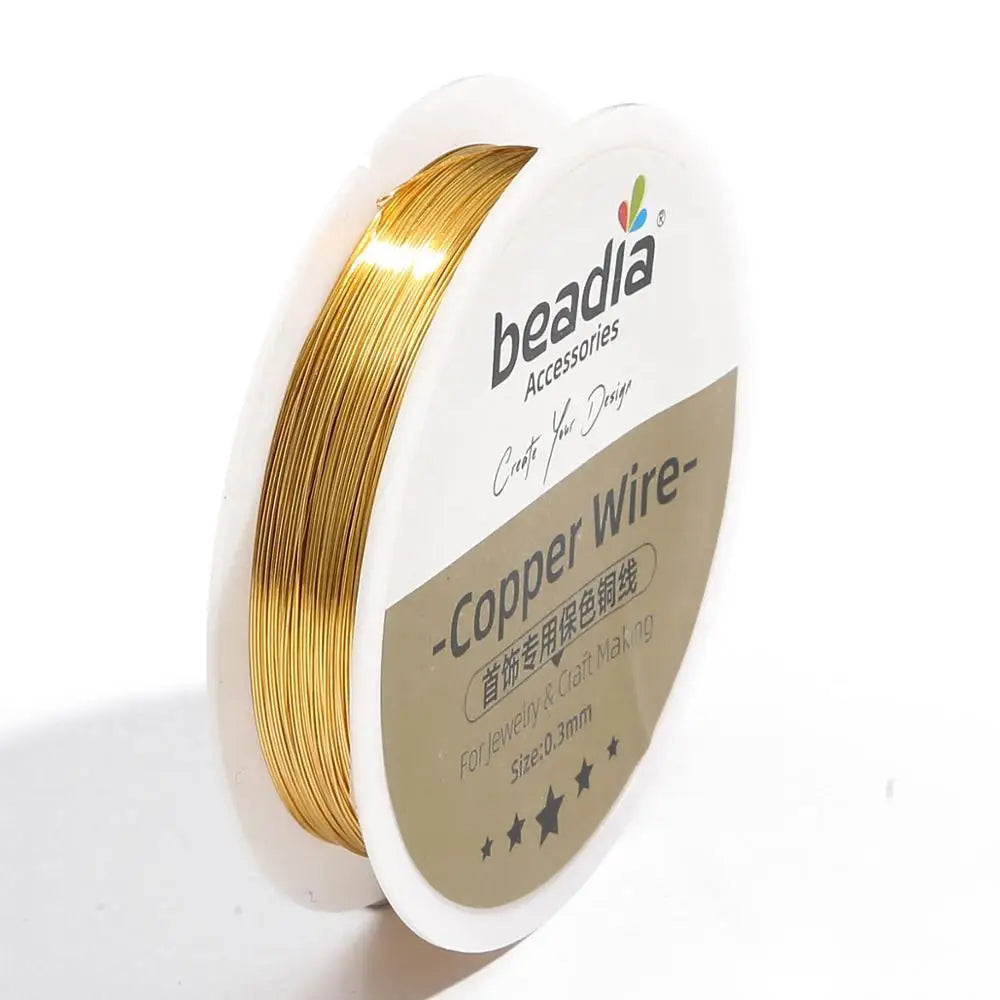 No Fade Wire 0.3 0.4 0.5 0.6 0.8 1.0mm 1.5-15Meters/Roll KC Gold/Silver/Copper Beading Wire Jewelry Cord String for Craft Making