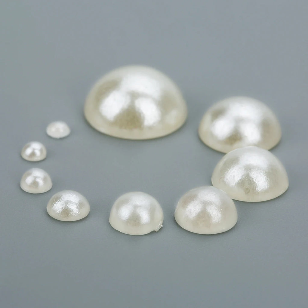 50-500pcs/lot Flat Back Half Pearl Beads 2/3/4/5/6/8/10/12/14mm Domed Cabochon Beads DIY Jewelry Making Material F1541