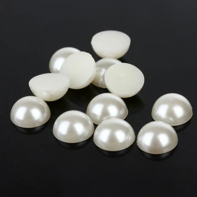 50-500pcs/lot Flat Back Half Pearl Beads 2/3/4/5/6/8/10/12/14mm Domed Cabochon Beads DIY Jewelry Making Material F1541