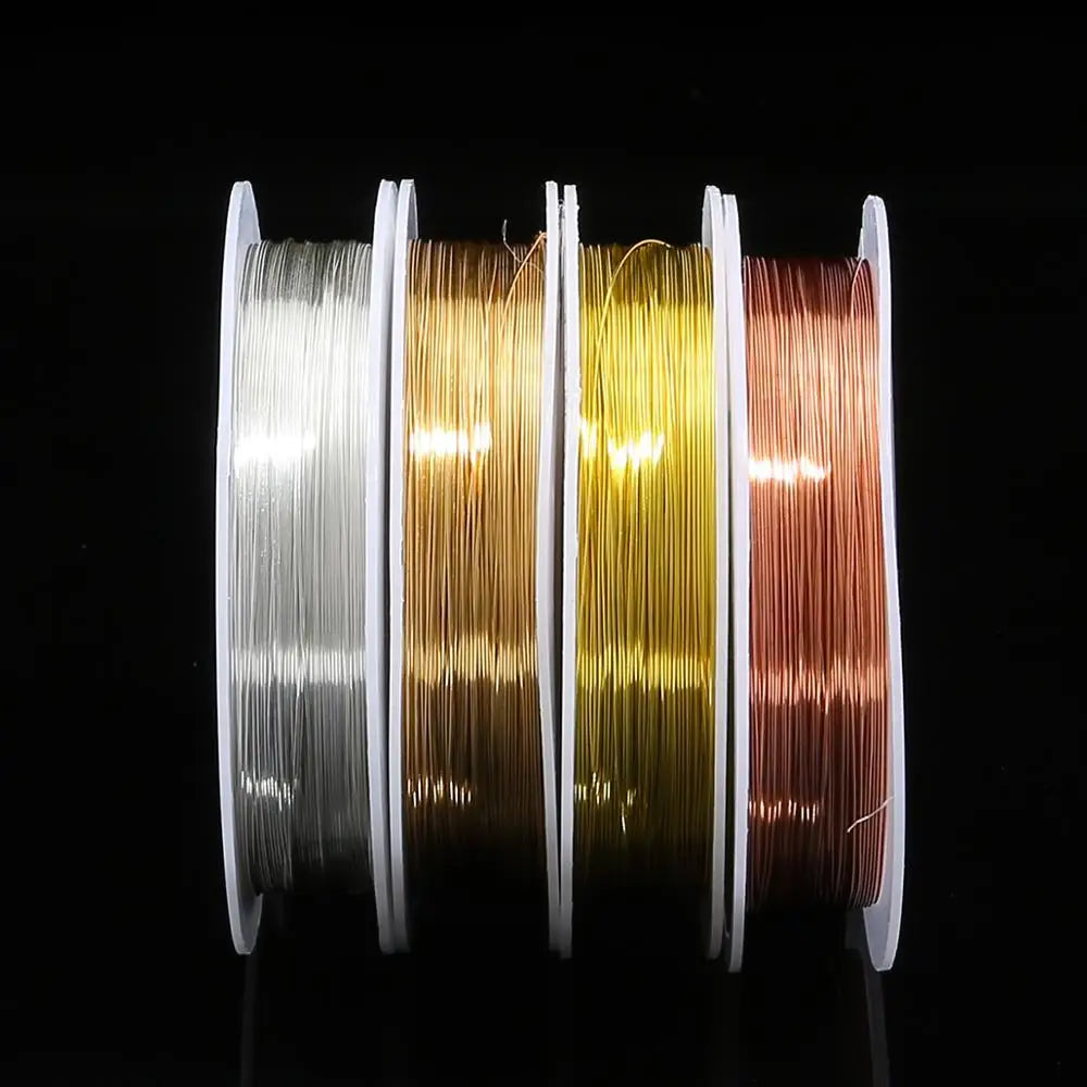 No Fade Wire 0.3 0.4 0.5 0.6 0.8 1.0mm 1.5-15Meters/Roll KC Gold/Silver/Copper Beading Wire Jewelry Cord String for Craft Making