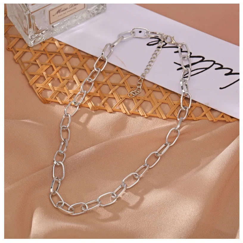 Sexy Clavicle Short Punk Gold Color Big Chains Necklaces Gothic Jewelry Women Pendant Choker Neckalce Girl Valentine's Day Gift