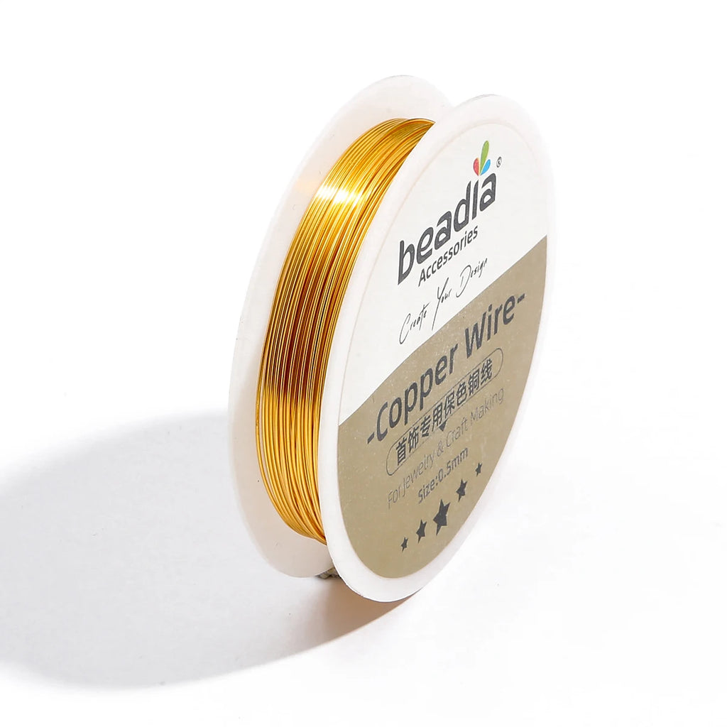 No Fade Wire 0.3 0.4 0.5 0.6 0.8 1.0mm 1.5-15Meters/Roll KC Gold/Silver/Copper Beading Wire Jewelry Cord String for Craft Making