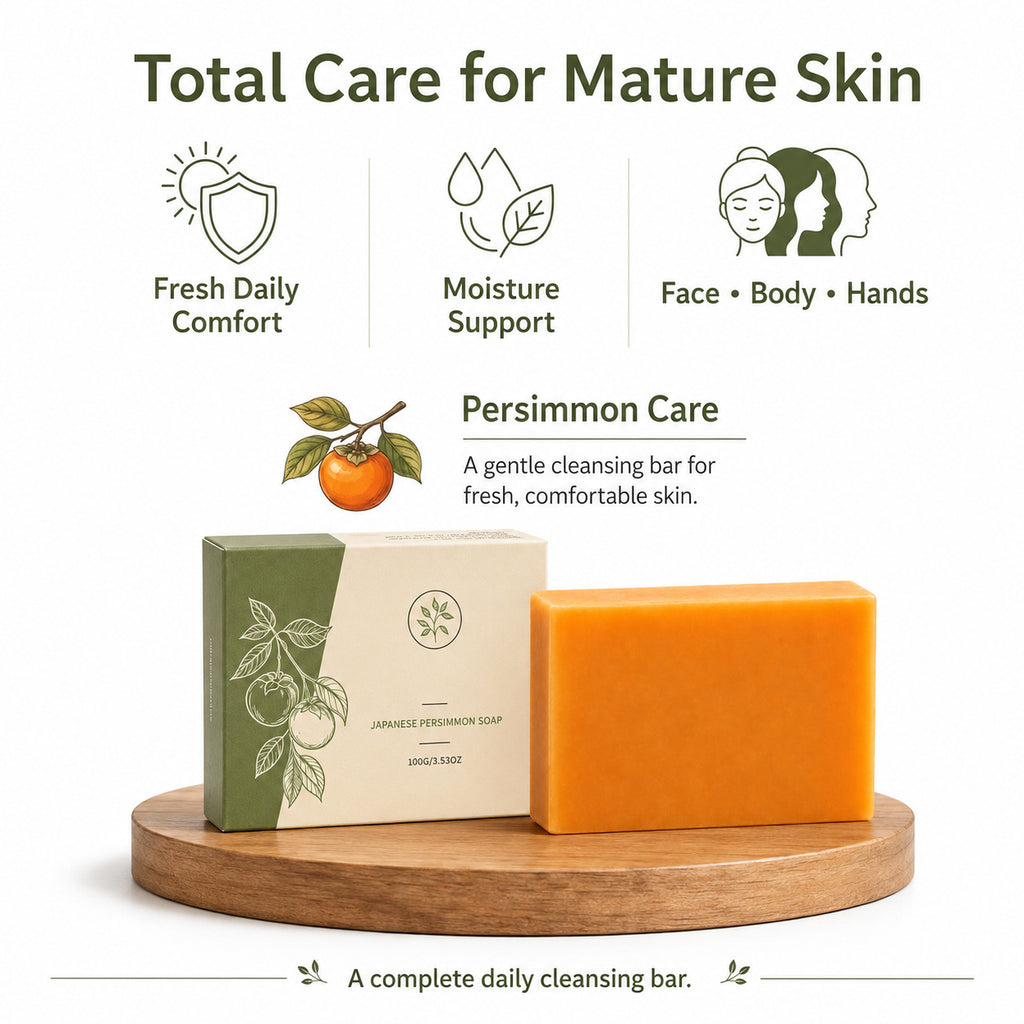Cross-Border Popular Persimmon Soap Gently Cleanses the Body and Skin, Moisturizes and Hydrates, Naturally Freshens and Leaves a Lasting Fragrance, with Dense Foam