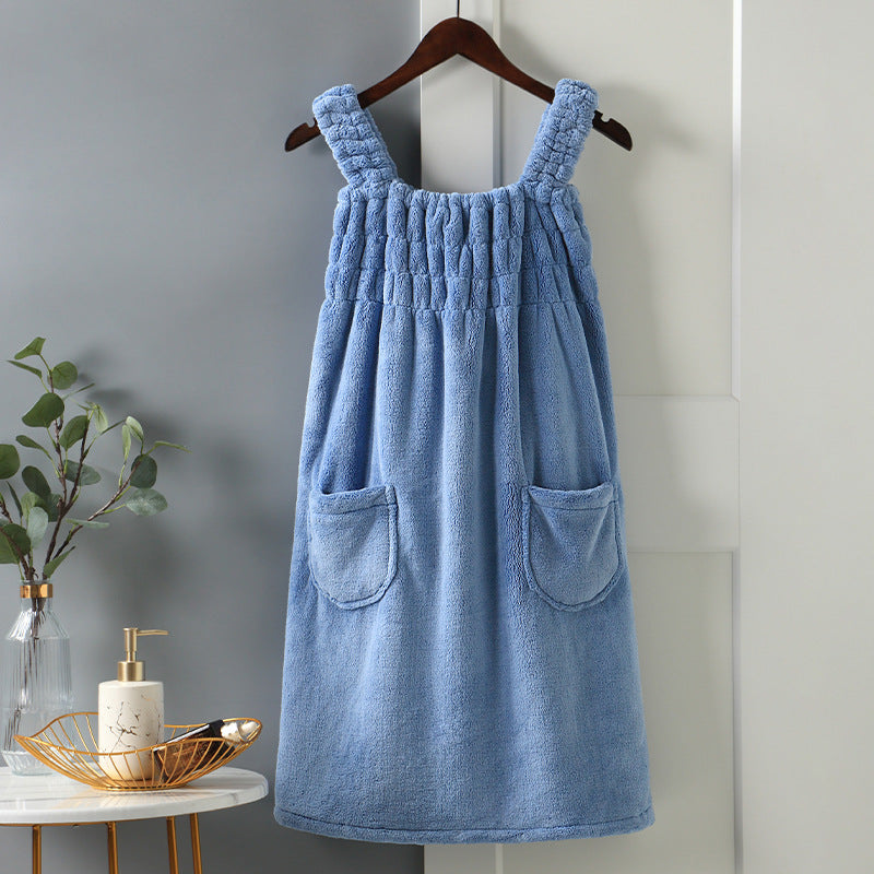 Cross-Border Fashion New Wearable Coral Velvet Suspender Dress Women's Full-Body Sleeveless Bathrobe Absorbent Bathing Skin-Friendly Bath Towel