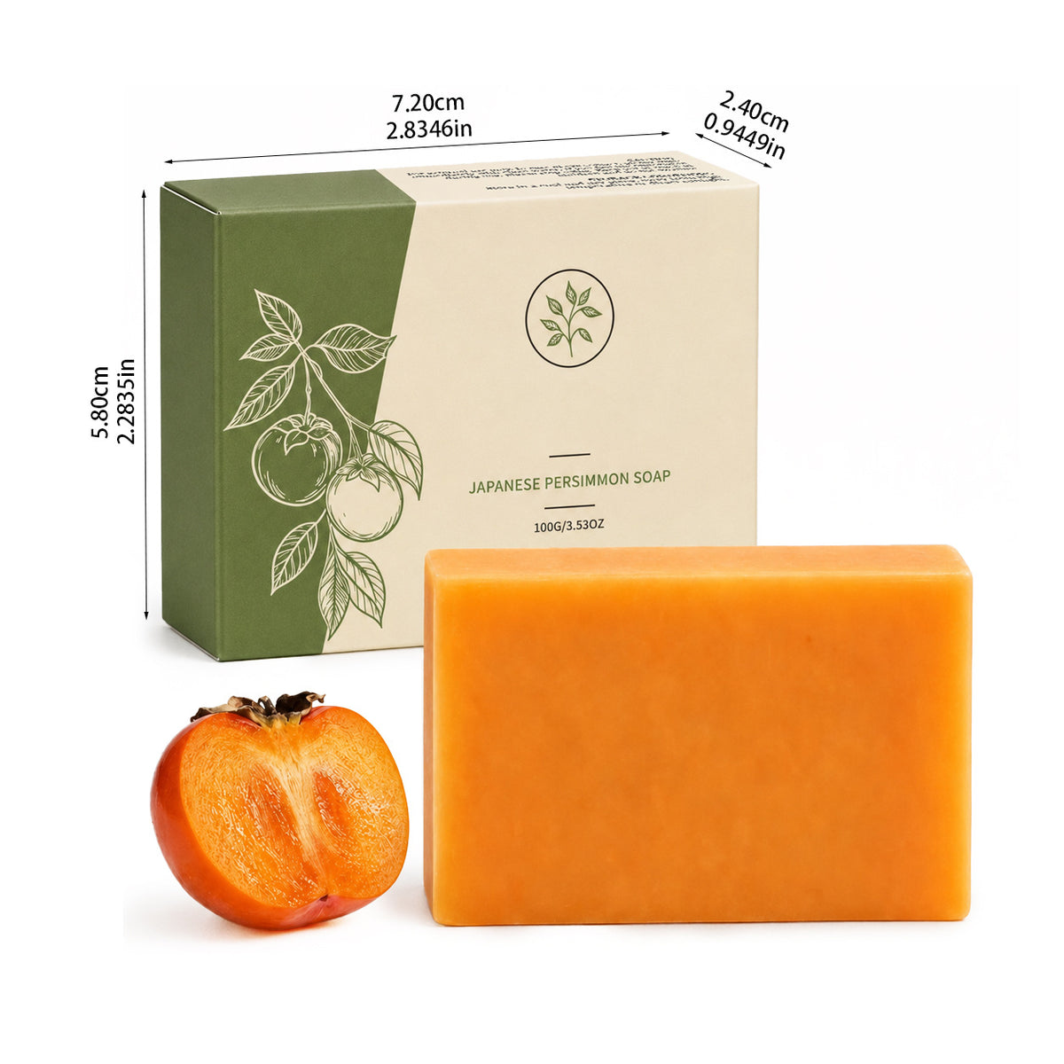 Cross-Border Popular Persimmon Soap Gently Cleanses the Body and Skin, Moisturizes and Hydrates, Naturally Freshens and Leaves a Lasting Fragrance, with Dense Foam