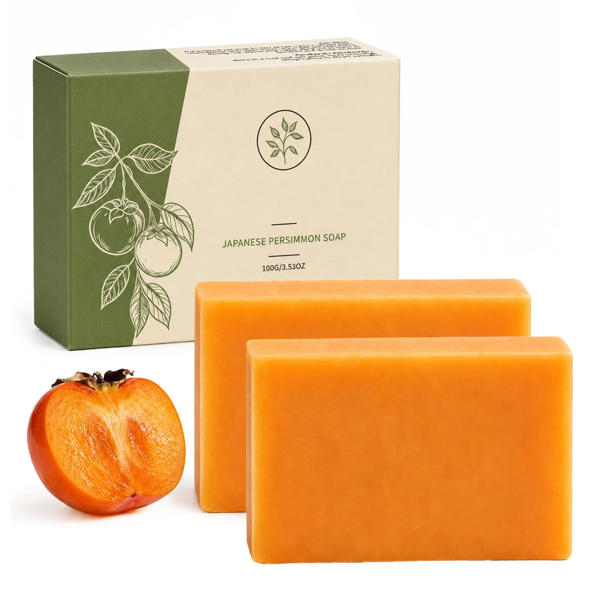 Cross-Border Popular Persimmon Soap Gently Cleanses the Body and Skin, Moisturizes and Hydrates, Naturally Freshens and Leaves a Lasting Fragrance, with Dense Foam