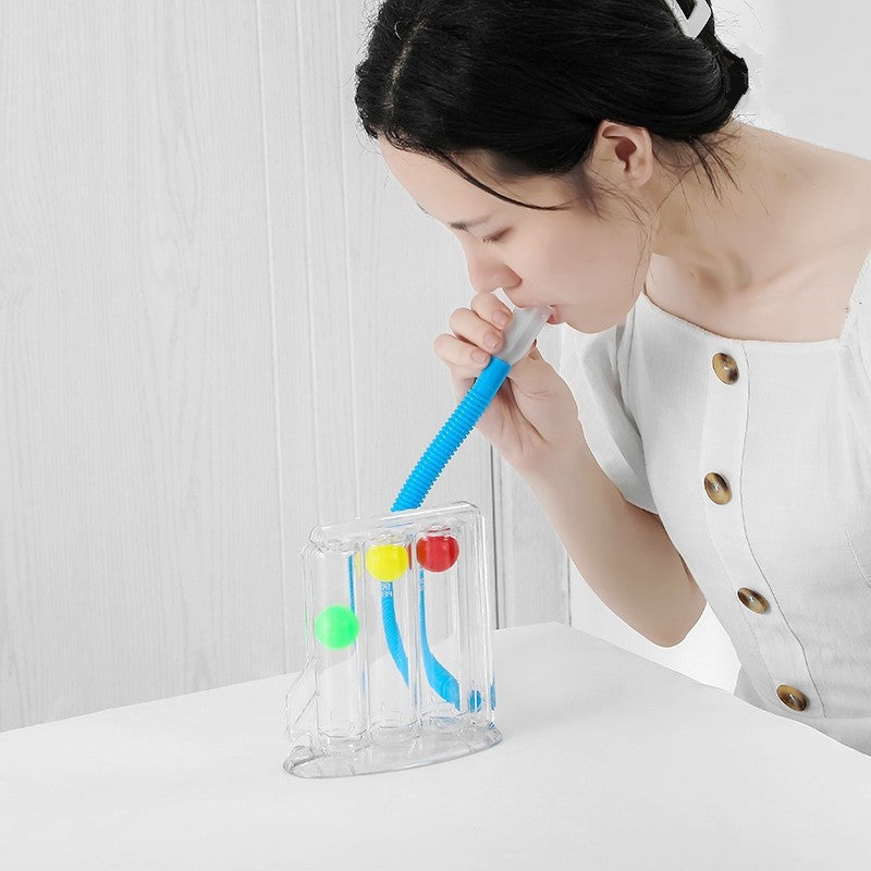 Breathing trainer three ball instrument student lung capacity trainer lung function exercise rehabilitation equipment physical measuring instrument