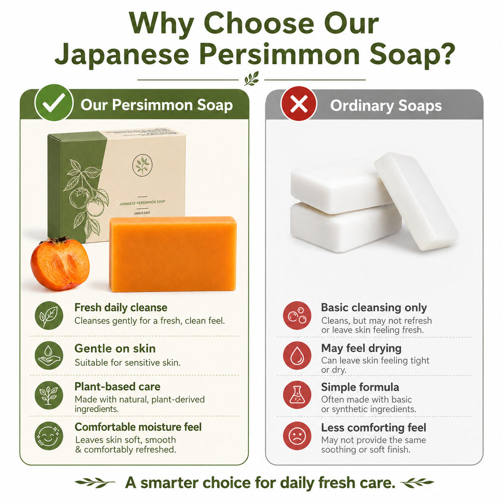 Cross-Border Popular Persimmon Soap Gently Cleanses the Body and Skin, Moisturizes and Hydrates, Naturally Freshens and Leaves a Lasting Fragrance, with Dense Foam