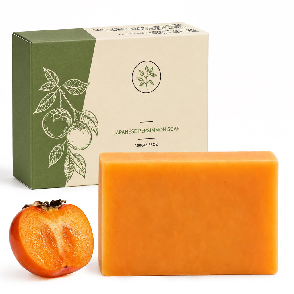 Cross-Border Popular Persimmon Soap Gently Cleanses the Body and Skin, Moisturizes and Hydrates, Naturally Freshens and Leaves a Lasting Fragrance, with Dense Foam