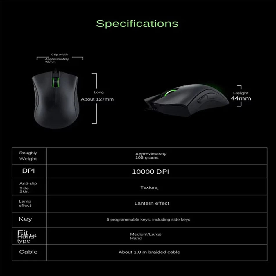 New Original Wired Gaming Mouse Optical Sensor 6400 DPI Gaming Mouse For Laptop Optical Mouse Light Speed Mouse