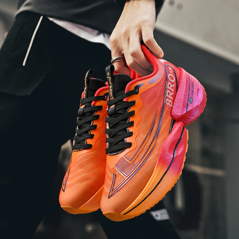 Breathable Men's Athletic Sneakers Marathon Carbon Board Basketball Walking Sneakers Women Lightweight Casual Running Shoes Men