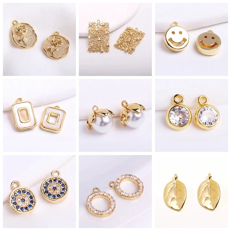 14K Gold Plated Round Hoop Earring Clasps Fitting Base Findings,Clasp For Earrings,DIY Jewelry Making Accessories Wholesale