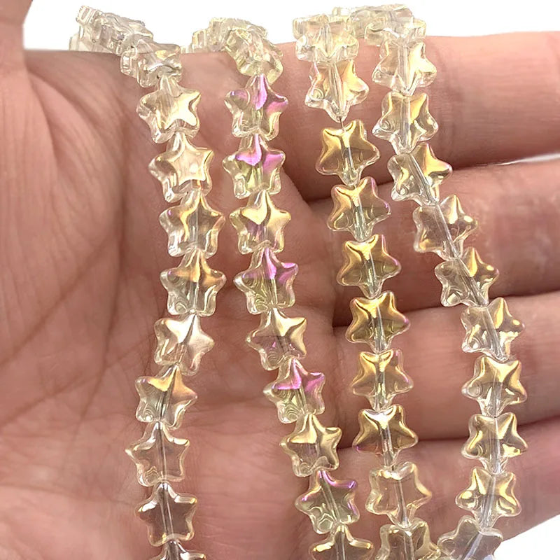 Wholesale 8mm Glass Crystal Star-Shaped Beads DIY Jewelry Making Supplies for Bracelets Necklaces Pendants 10pcs Pack