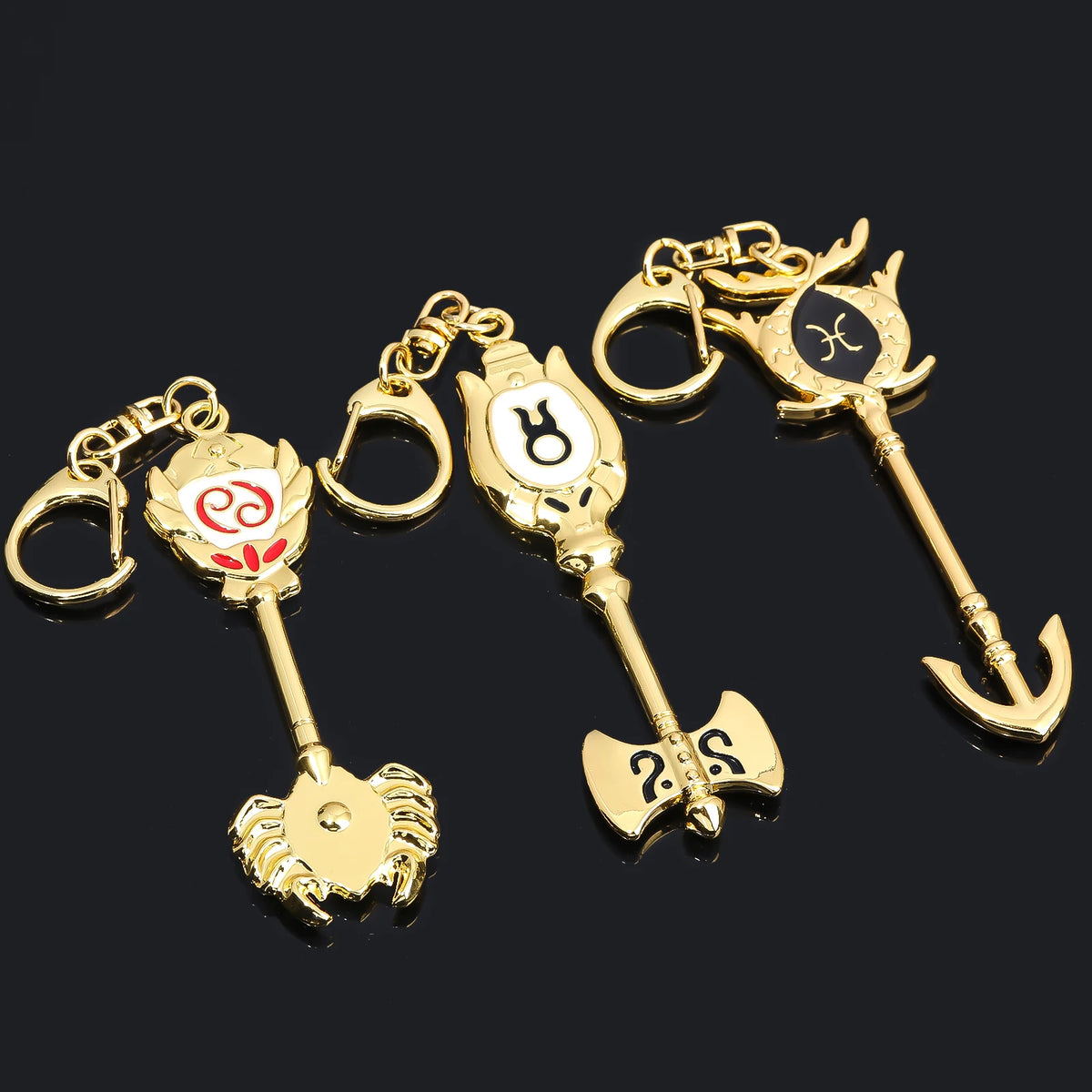 Anime Fairy Tail 12 Constellation Keychain Western Zodiac Star Spirit Magician Summoning Key Unisex Jewelry Accessories Gift