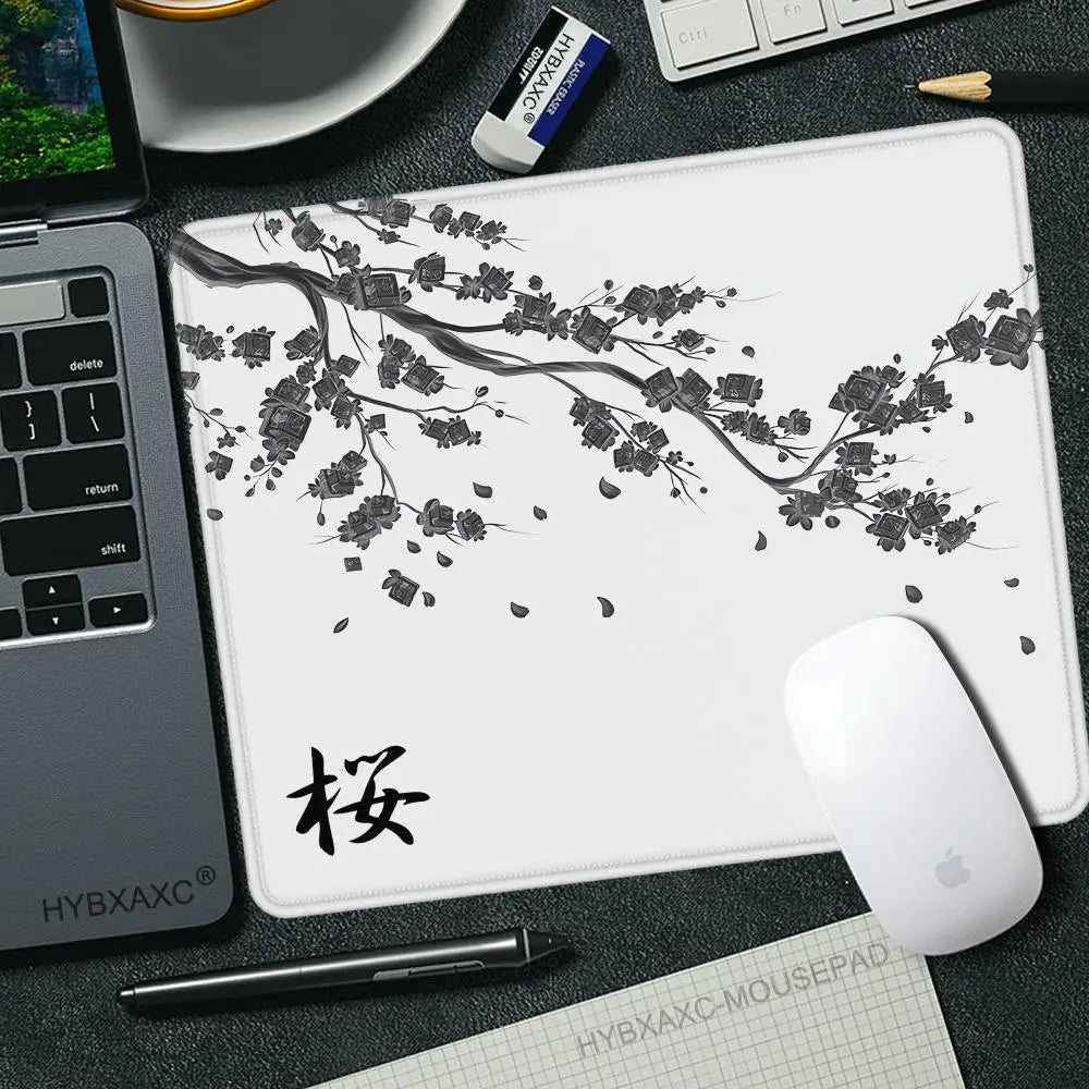 1Pc Japan Sakura Gaming Mouse Pad Laptops Deskmat Cherry Blossom Small Mousepad Office Carpet Gamer Keyboard Computer Desk 22x18