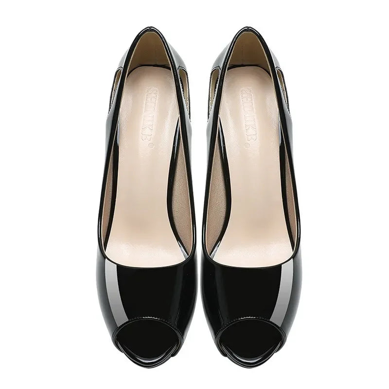 Women’s Shoes Heel Peep Toe High Heels Ladies Shoe Black Thick Bottom Shallow Sandals Summer 2025 Trend 32 Women Platform Pumps