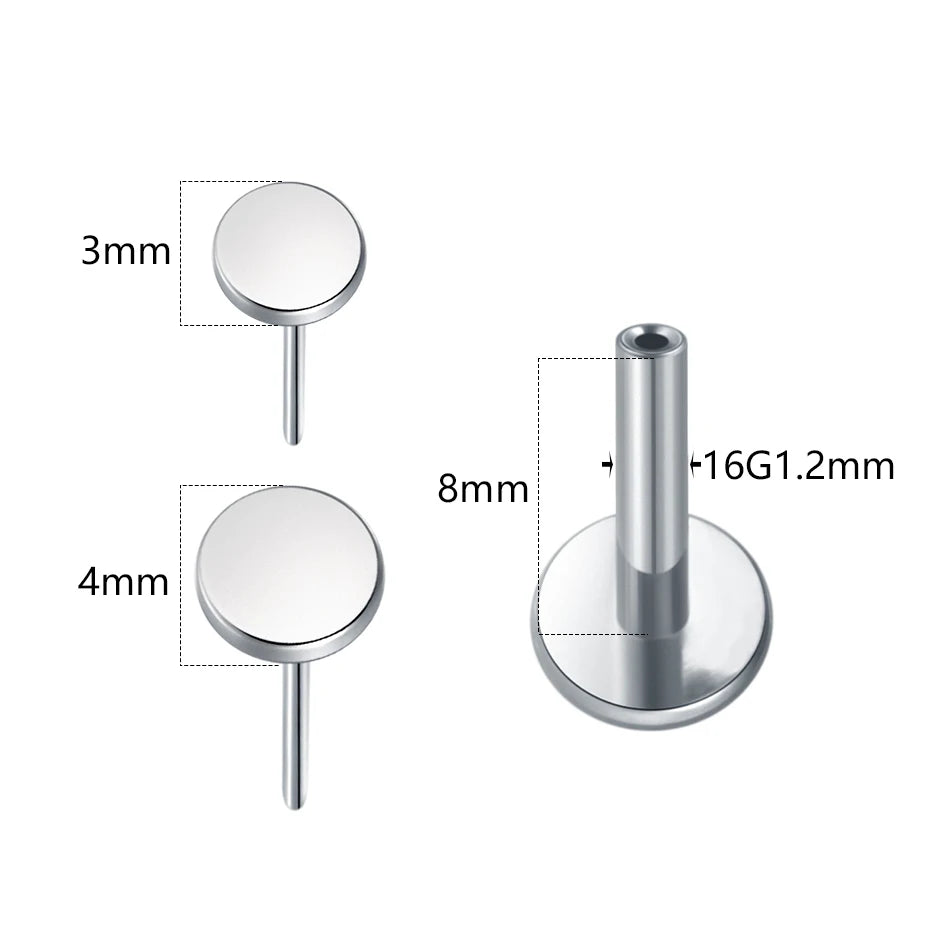 1/5PCS Titanium Threadless Labret Studs Piercing 16G Star Push Pin Cartilage Helix Tragus Earrings for Women Lip Stud Earrings