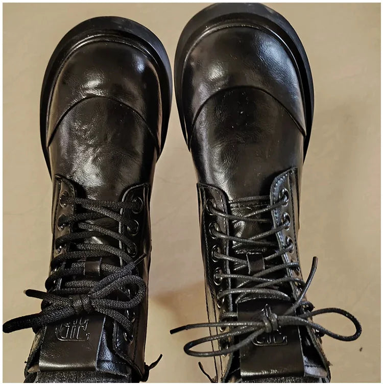 HIBERNI Round Cotton Waxed Shoelaces Black Gray Blue 60/70/80/90/100/120/140/160/180cm for Work Boots for Men Laces Accessories