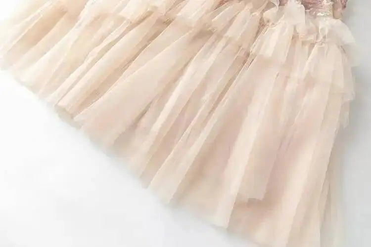 QMQA Fashion Women's Elegant Dress Embroidery Sequin Flare Sleeve Ruffle Puff Cake Dresses 2025 Summer New Female Clothing QM648