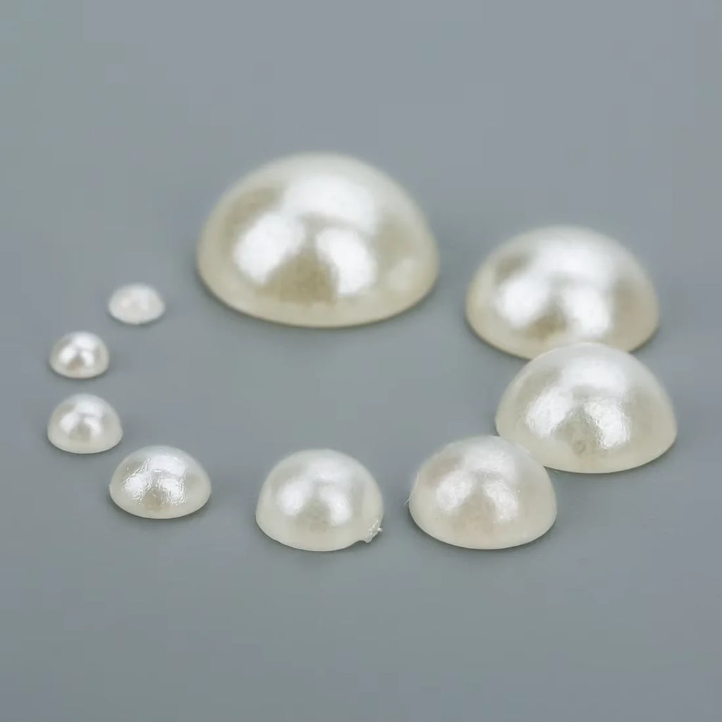 50-500pcs/lot Flat Back Half Pearl Beads 2/3/4/5/6/8/10/12/14mm Domed Cabochon Beads DIY Jewelry Making Material F1541