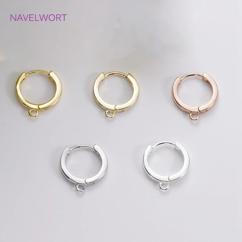 14K Gold Plated Round Hoop Earring Clasps Fitting Base Findings,Clasp For Earrings,DIY Jewelry Making Accessories Wholesale