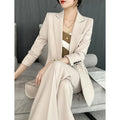 Blazer Women 2 Piece Set 2026 Spring And Autumn New Fashion Temperament Lady Suit Jacket Flared Pants Black Two-Piece Suit L115