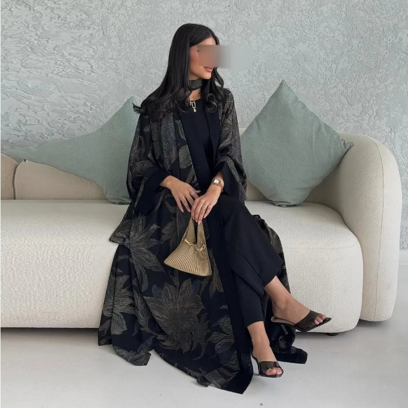 Eid Abaya Women Cardigan Dress Scarf Dubai Kaftan Muslim Caftan Long Robe Jalabiya Ramadan Morocco Islam 2025 Vestidos Largos