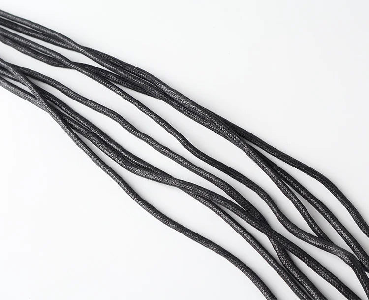 HIBERNI Round Cotton Waxed Shoelaces Black Gray Blue 60/70/80/90/100/120/140/160/180cm for Work Boots for Men Laces Accessories