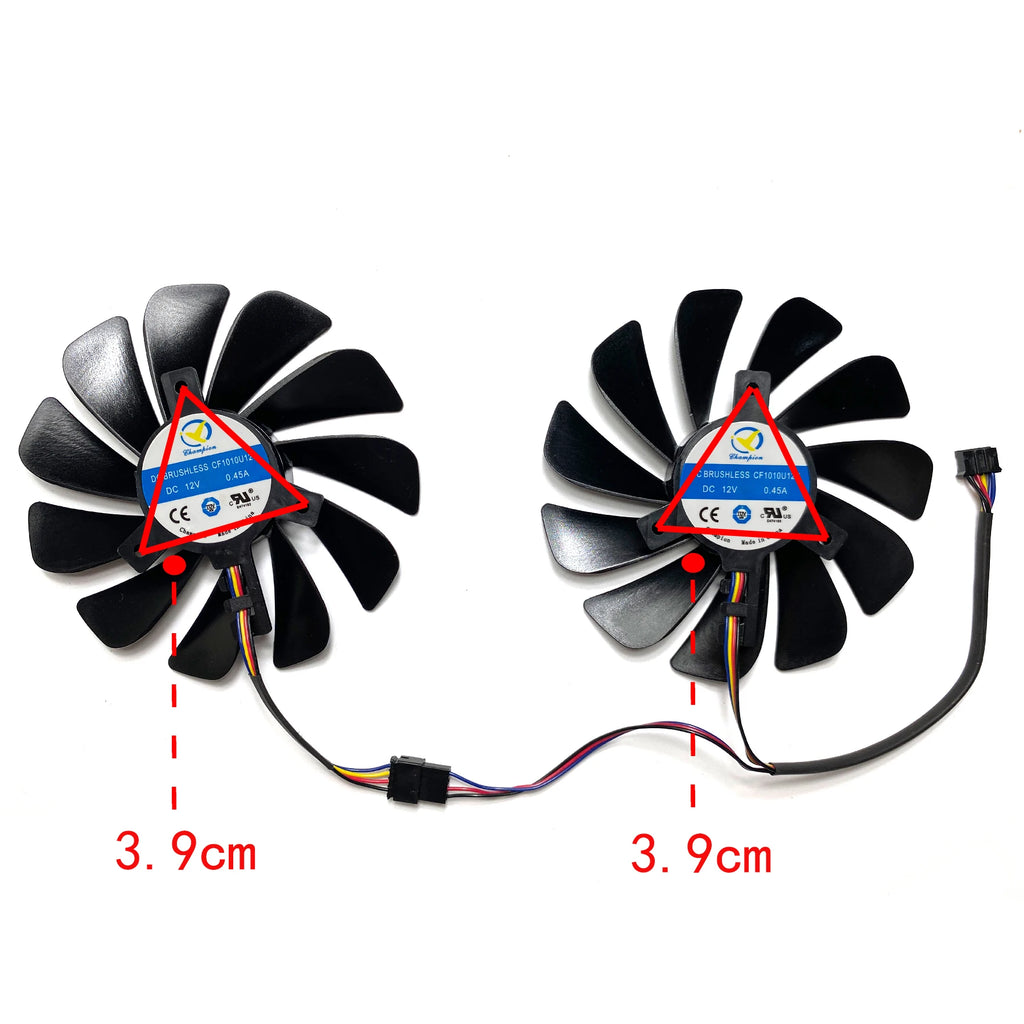 New For XFX Radeon RX580 588 590 GME 8GB Black Wolf black wolf version Graphics Card Replacement Fan CF1010U12S