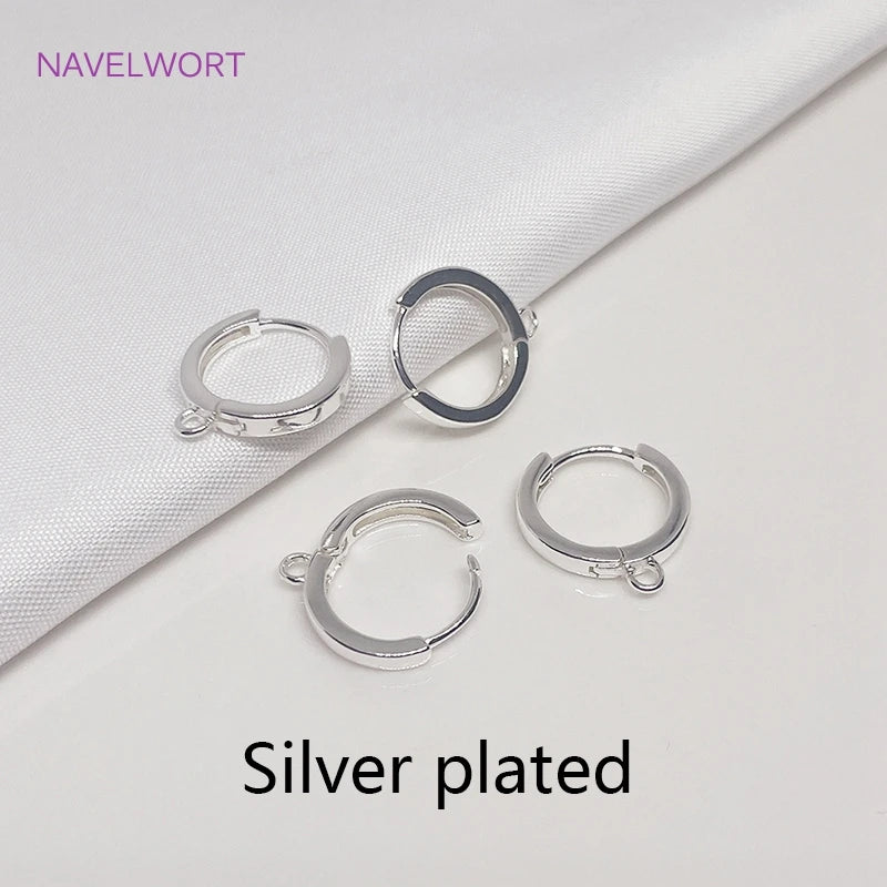 14K Gold Plated Round Hoop Earring Clasps Fitting Base Findings,Clasp For Earrings,DIY Jewelry Making Accessories Wholesale