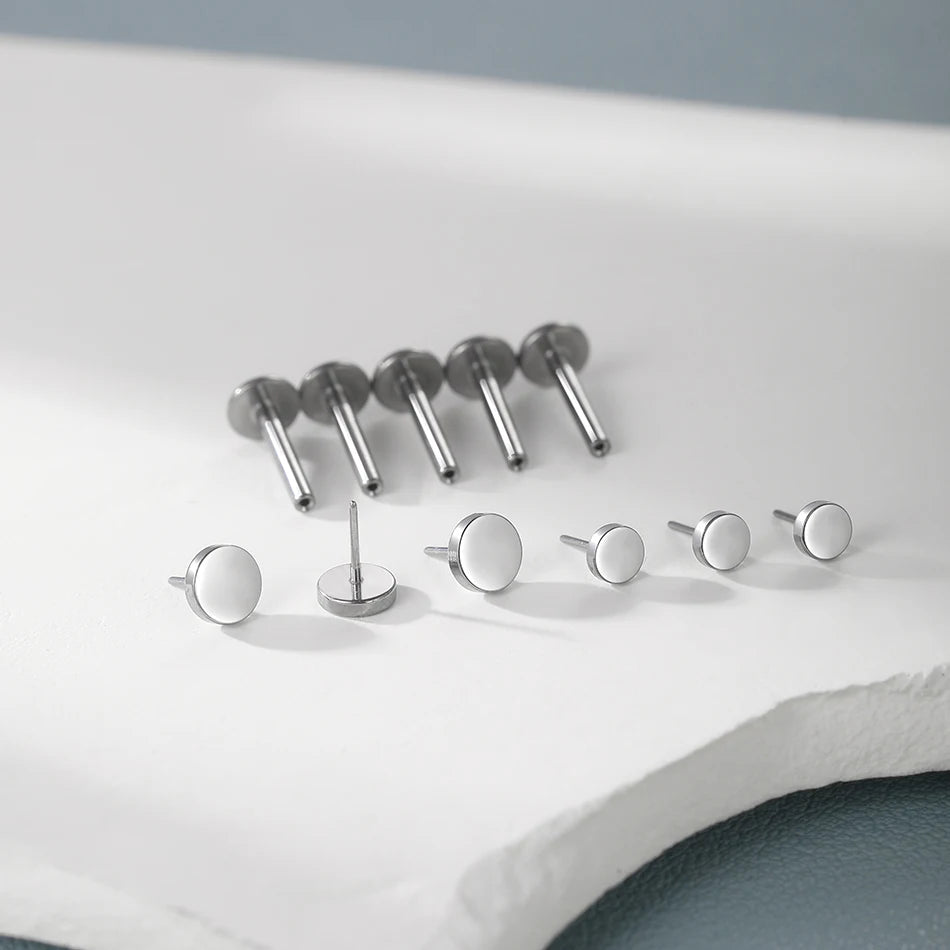 1/5PCS Titanium Threadless Labret Studs Piercing 16G Star Push Pin Cartilage Helix Tragus Earrings for Women Lip Stud Earrings