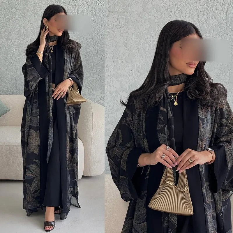Eid Abaya Women Cardigan Dress Scarf Dubai Kaftan Muslim Caftan Long Robe Jalabiya Ramadan Morocco Islam 2025 Vestidos Largos