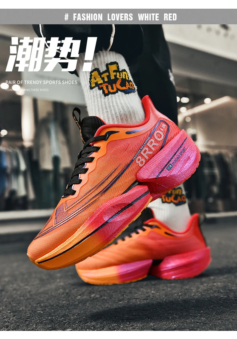 Breathable Men's Athletic Sneakers Marathon Carbon Board Basketball Walking Sneakers Women Lightweight Casual Running Shoes Men