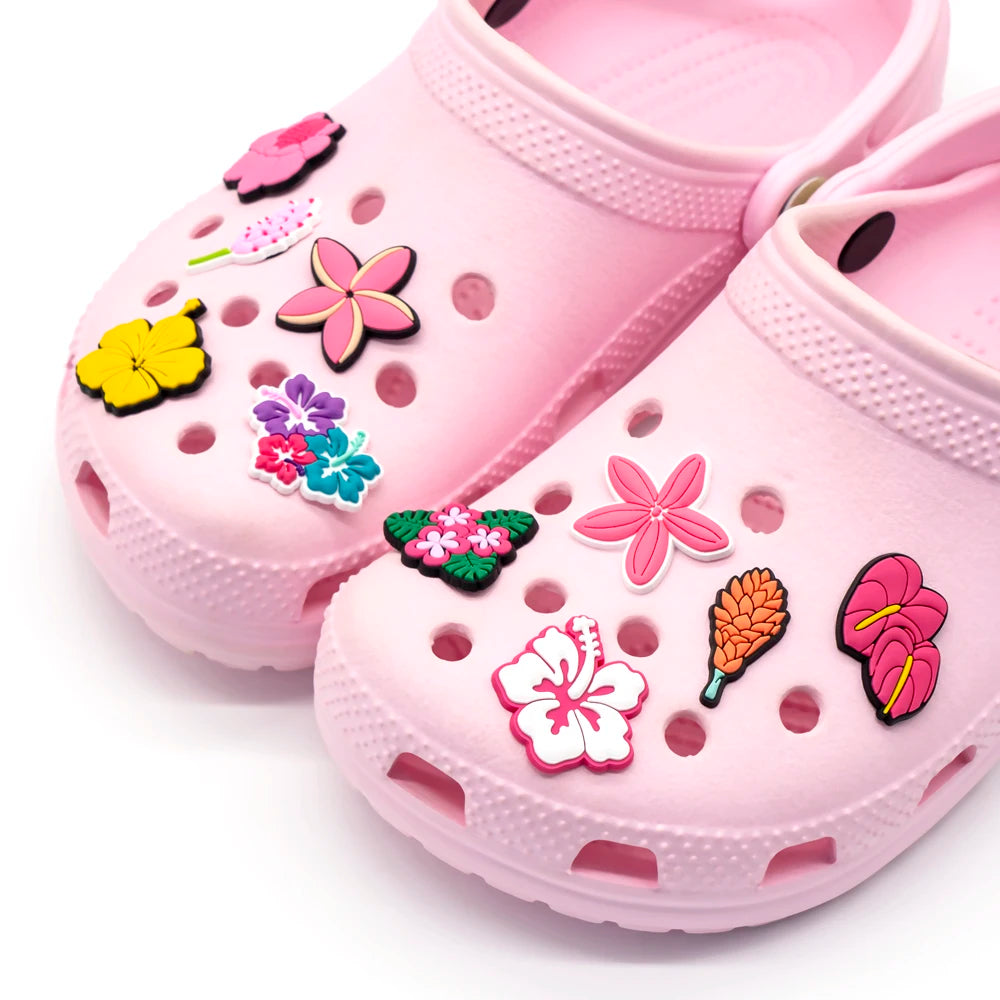 1/10pcs Ginger Flower Shoe Charms for DIY Women Girls Pink Flower Shoe Accessories Decoration Ear of Wheat Pin Clog for Kids