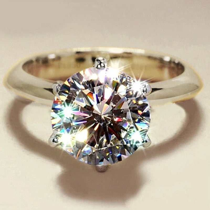 3ct Diamond Ring Solitaire Woman Silver 925 Yellow Gold Moissanite Ring Engagement Wedding 2ct Moissanite Ring with Certificate