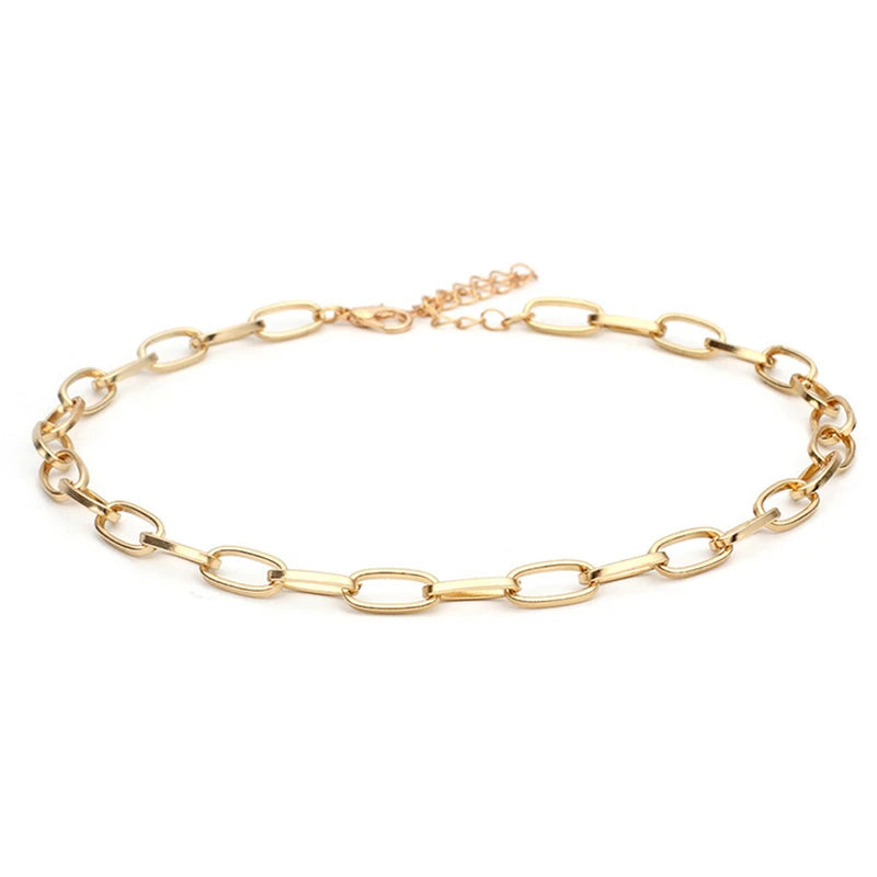 Sexy Clavicle Short Punk Gold Color Big Chains Necklaces Gothic Jewelry Women Pendant Choker Neckalce Girl Valentine's Day Gift