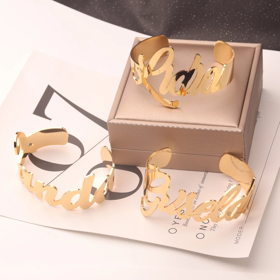 Customizable Adjustable Letter Bracelet Personalized Name Punk Style Stainless Steel Jewelry for Ladies Girlfriend Gift New 2026