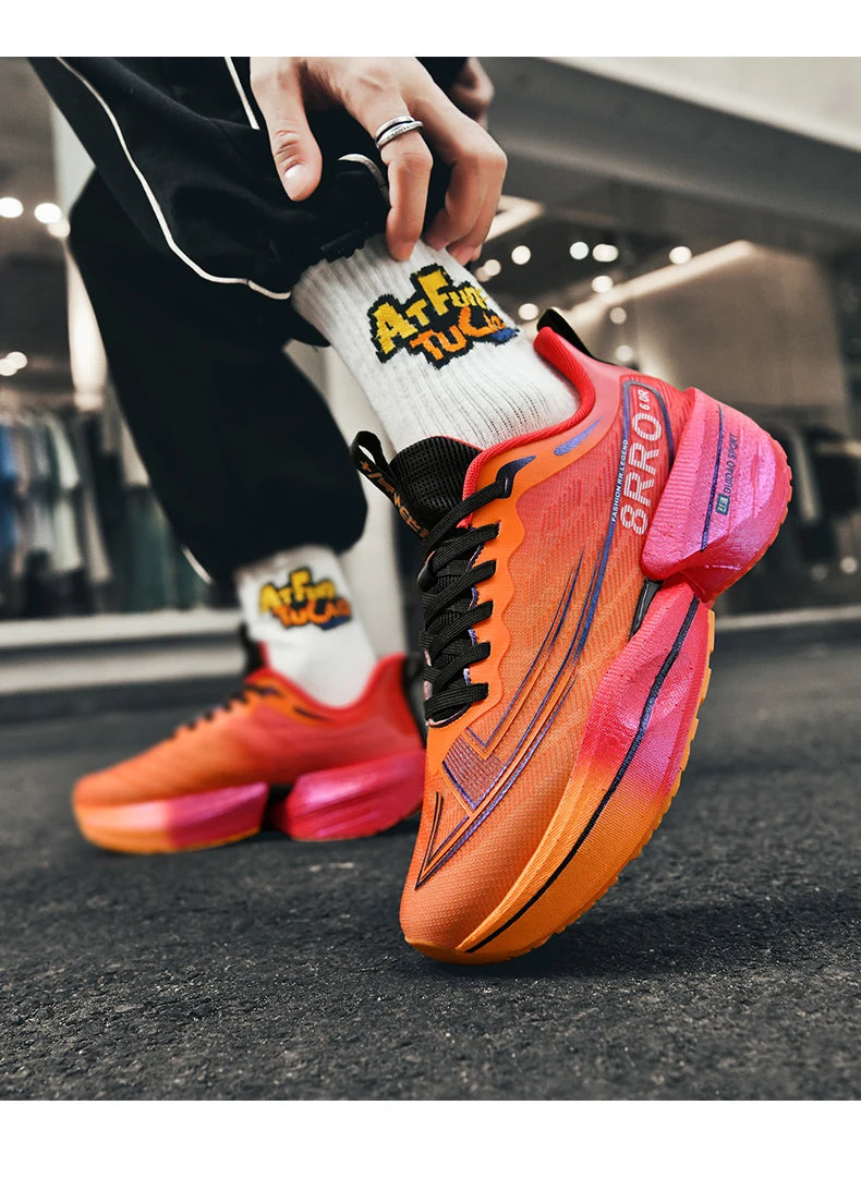 Breathable Men's Athletic Sneakers Marathon Carbon Board Basketball Walking Sneakers Women Lightweight Casual Running Shoes Men