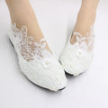 New Spring Lace Wedding Shoes White Flat Bride Shoes Original Design Princess Women's Single Shoes Suitable for Wedding Dress Ph
