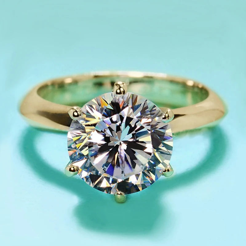 3ct Diamond Ring Solitaire Woman Silver 925 Yellow Gold Moissanite Ring Engagement Wedding 2ct Moissanite Ring with Certificate