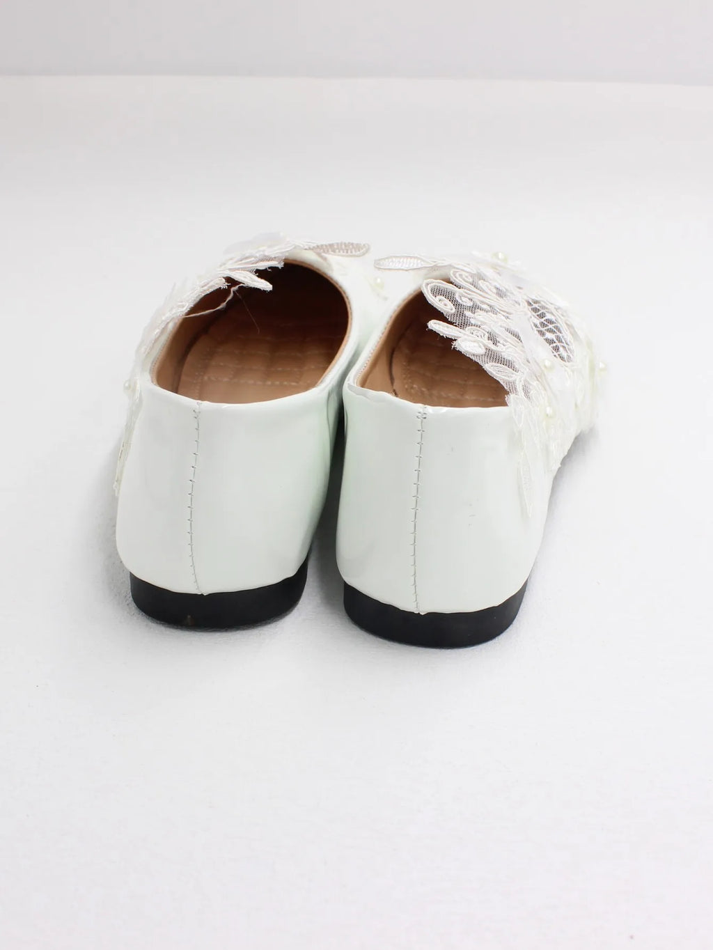 New Spring Lace Wedding Shoes White Flat Bride Shoes Original Design Princess Women's Single Shoes Suitable for Wedding Dress Ph