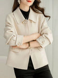 Elegant Solid Short Coats for Woman Autumn Winter Warm Woman Clothing Formal Office Female Coat Outfits New In Outerwears