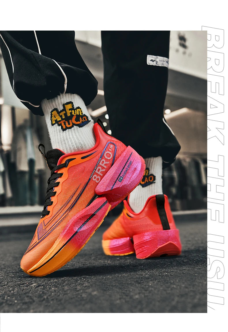 Breathable Men's Athletic Sneakers Marathon Carbon Board Basketball Walking Sneakers Women Lightweight Casual Running Shoes Men