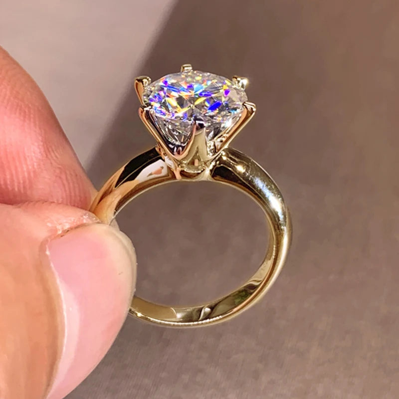 3ct Diamond Ring Solitaire Woman Silver 925 Yellow Gold Moissanite Ring Engagement Wedding 2ct Moissanite Ring with Certificate