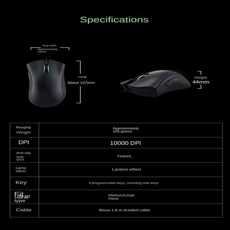 New Original Wired Gaming Mouse Optical Sensor 6400 DPI Gaming Mouse For Laptop Optical Mouse Light Speed Mouse