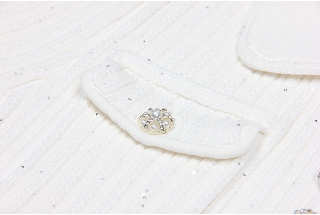 High Quality Summer 2024 New Short Sleeve Little Fragrance Dress Fashionable And Versatile Lady Celebrity Short Knit Skirt